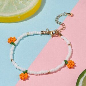 NWOT  Too Cute Handmade Seed Bead Oranges Bracelet - Adjustable, Mix&Match 2/$10